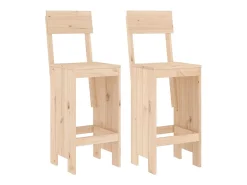 Juego de 2 Taburetes de cocina madera maciza pino 40x48,5x115,5 cm ES32101