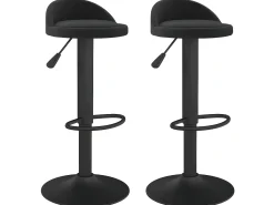 Juego de 2 Taburetes de cocina terciopelo negro ES43820