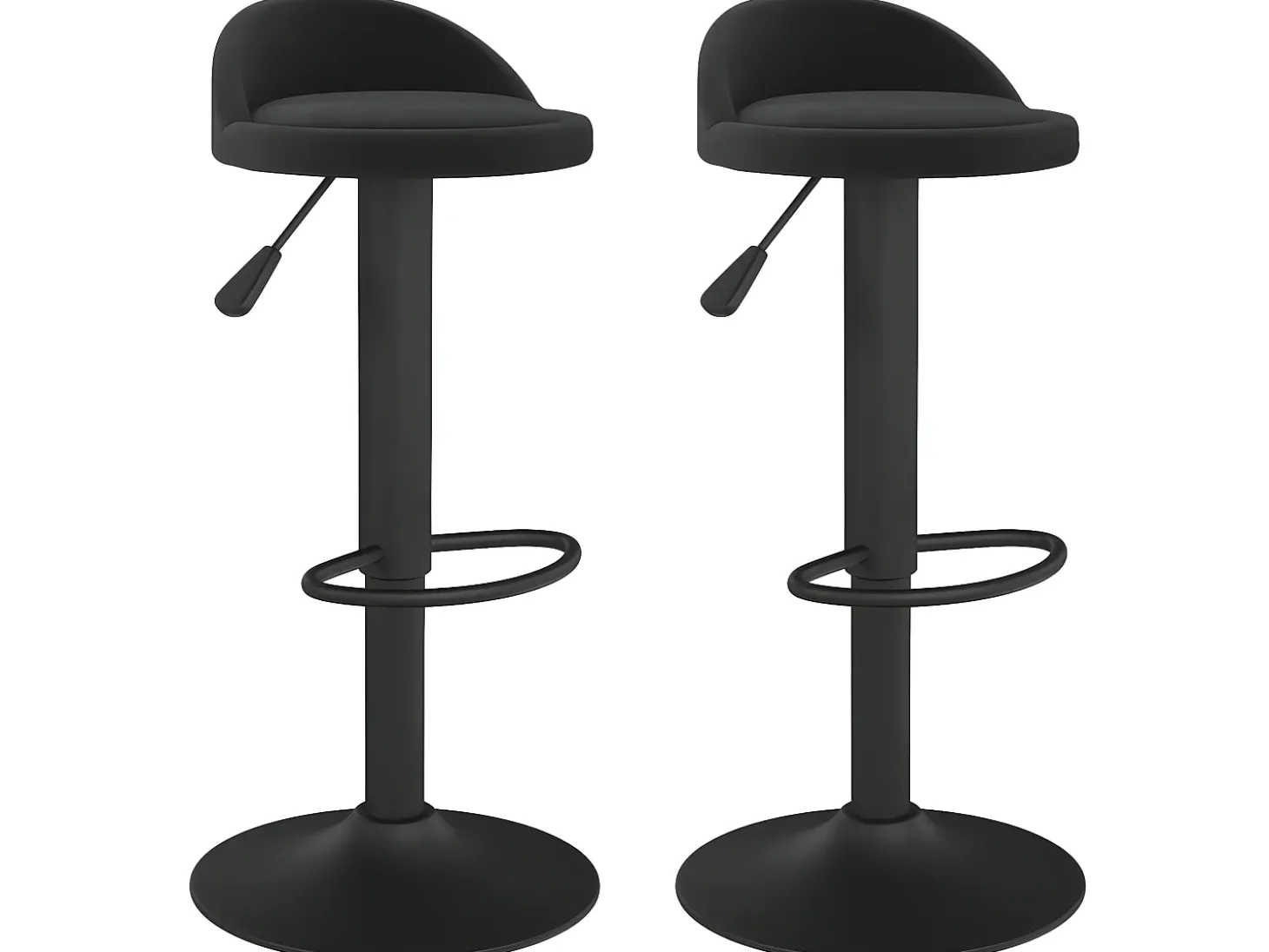 Juego de 2 Taburetes de cocina terciopelo negro ES43820