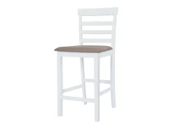 Juego de 2 Taburetes de cocina tela blanco ES98084