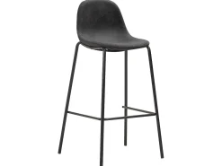 Juego de 4 Taburetes de cocina tela gris oscuro ES20866