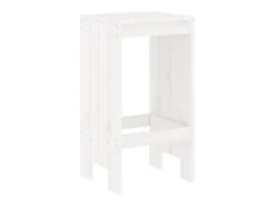 Juego de 2 Taburetes de cocina madera maciza pino blanco 40x36x75 cm ES38673