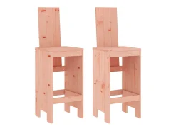 Juego de 2 Taburetes de cocina madera de abeto Douglas 40x42x120 cm ES13032