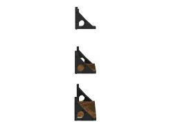 Juego de estantes de pared de 3 piezas de madera de ingeniería de roble ahumado