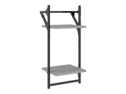 Juego de estantes de pared de 4 piezas con barras, gris Sonoma