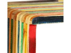 Juego de estantes de pared de 3 piezas, teca maciza reciclada, multicolor
