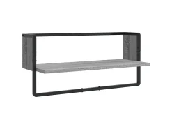 Juego de estantes de pared de 4 piezas con barras, gris Sonoma
