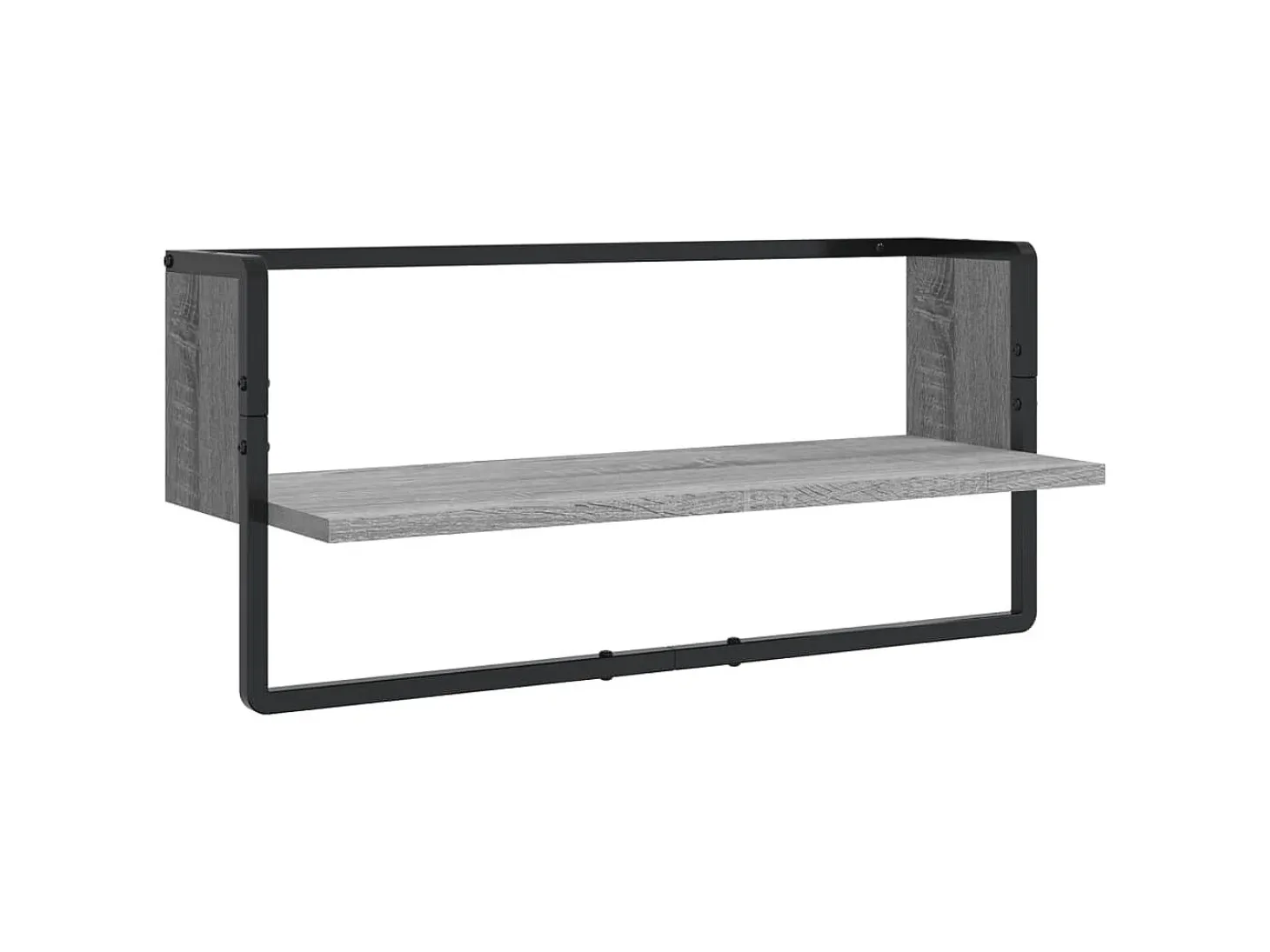 Juego de estantes de pared de 4 piezas con barras, gris Sonoma