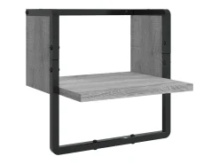 Juego de estantes de pared de 4 piezas con barras, gris Sonoma