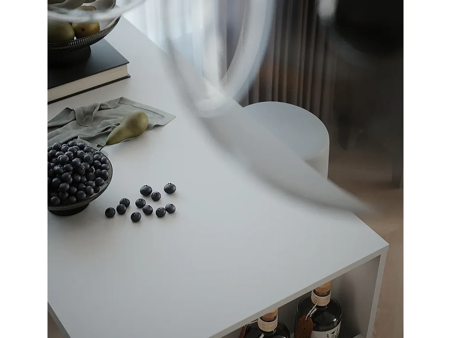 Juego de mesa de bar blanco 57x117x106 repose