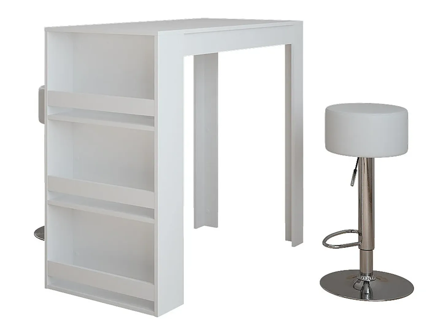 Juego de mesa de bar blanco 57x117x106 repose