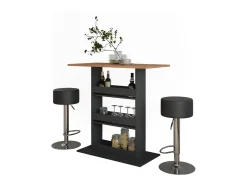 Juego de mesa de bar oro power roble/antracita 110x55x106 repose