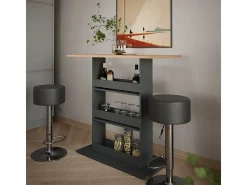 Juego de mesa de bar oro power roble/antracita 110x55x106 repose
