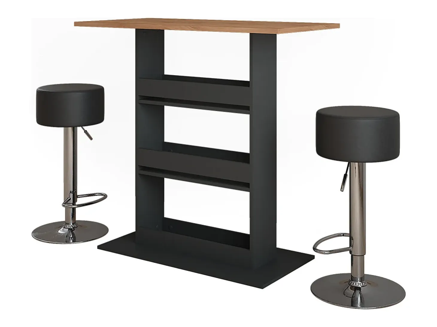 Juego de mesa de bar oro power roble/antracita 110x55x106 repose