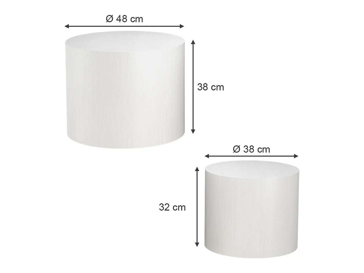 Juego de mesa de centro blanco 48x48x38 giva