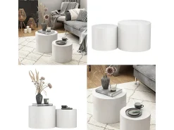 Juego de mesa de centro blanco 48x48x38 giva