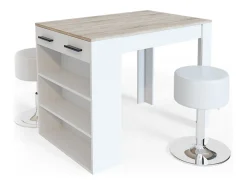 Juego de mesa de comedor sonoma/blanco 67x100x77.5 repose
