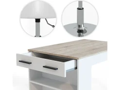 Juego de mesa de comedor sonoma/blanco 67x100x77.5 repose