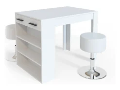 Juego de mesa de comedor blanco 67x100x77.5 repose
