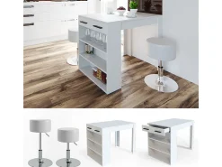 Juego de mesa de comedor blanco 67x100x77.5 repose