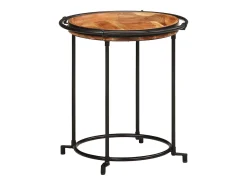 Juego de mesas auxiliar 2 piezas madera maciza de acacia