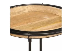 Juego de mesas auxiliar 2 piezas madera maciza de mango