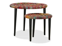 Juego de mesas de centro con detalles chindi 2 unidades multicolor