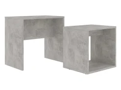 Juego de mesas de centro contrachapada gris hormigón 48x30x45cm