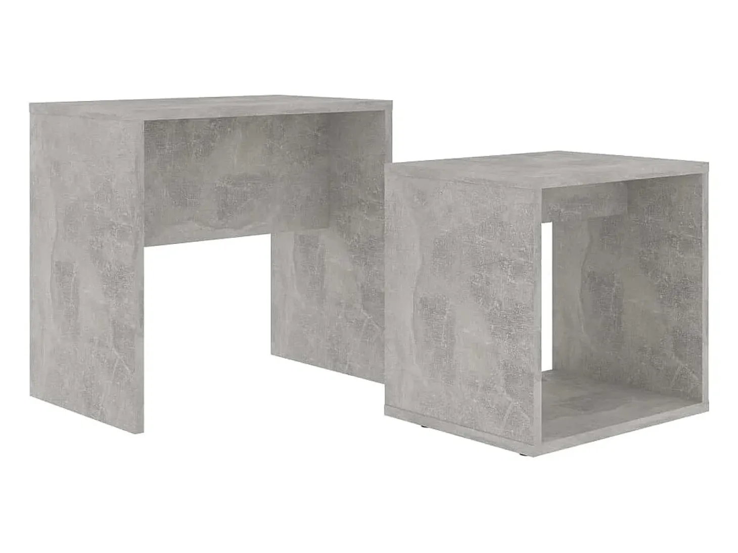 Juego de mesas de centro contrachapada gris hormigón 48x30x45cm