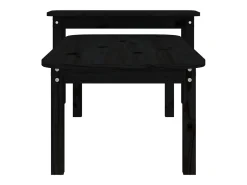 Juego de mesas de centro 2 piezas madera maciza de pino negro