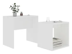 Juego de mesas de centro madera contrachapada blanco 48x30x45cm