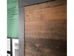 Juego de muebles de entrada de 2 piezas en roble oscuro y gris con espejo Orcel