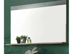 Juego de muebles de entrada de 2 piezas en roble oscuro y gris con espejo Orcel