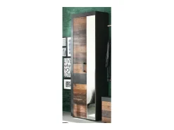 Juego de muebles de entrada de 3 piezas en roble oscuro y gris con espejo Orcel