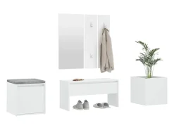 Juego de muebles de recibidor madera contrachapada blanco ES183506