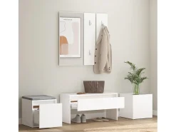 Juego de muebles de recibidor madera contrachapada blanco ES183506