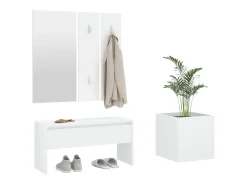 Juego de muebles de recibidor madera contrachapada blanco ES607415