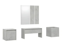 Juego de muebles recibidor madera contrachapada gris hormigón ES704446