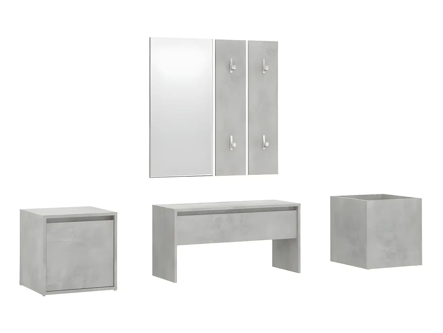 Juego de muebles recibidor madera contrachapada gris hormigón ES704446