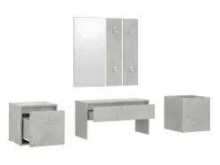 Juego de muebles recibidor madera contrachapada gris hormigón ES704446
