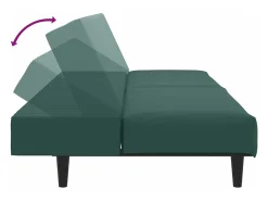 Juego de sofás 2 piezas terciopelo verde oscuro