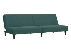 Juego de sofás 2 piezas terciopelo verde oscuro