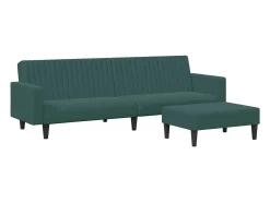 Juego de sofás 2 piezas terciopelo verde oscuro