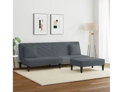 Juego de sofás con cojines 2 piezas terciopelo gris oscuro