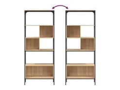 Jytte Librería 5 estantes madera de ingeniería roble 76x33x188,5 cm