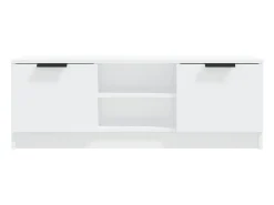 Kaelyn Mueble de TV madera contrachapada blanco 102x35x36,5 cm