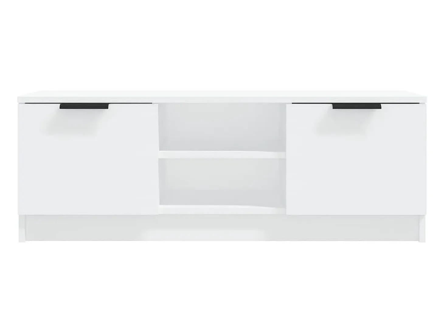 Kaelyn Mueble de TV madera contrachapada blanco 102x35x36,5 cm