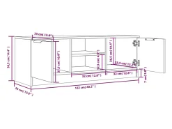 Kaelyn Mueble de TV madera contrachapada blanco 102x35x36,5 cm
