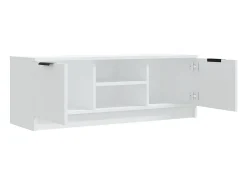 Kaelyn Mueble de TV madera contrachapada blanco 102x35x36,5 cm