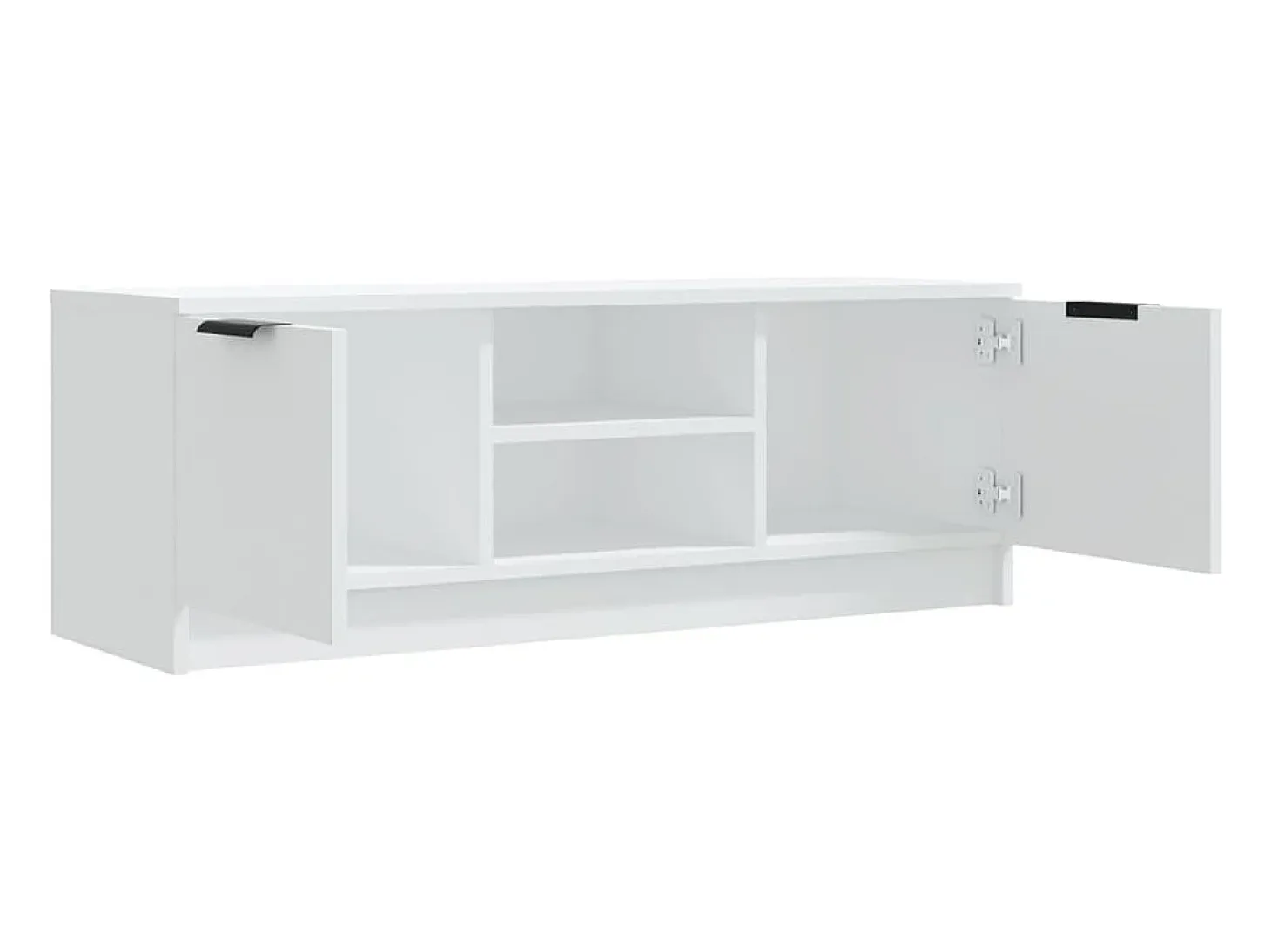 Kaelyn Mueble de TV madera contrachapada blanco 102x35x36,5 cm